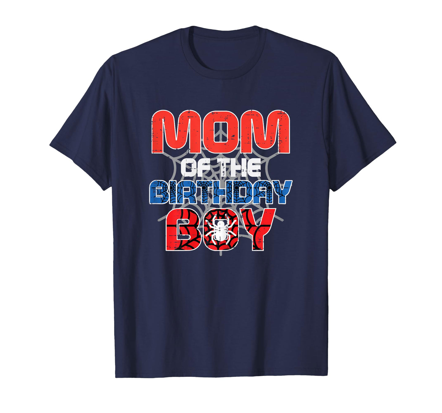 Mom of Birthday Boy Spider Bday Party Family Matching Women T-Shirt