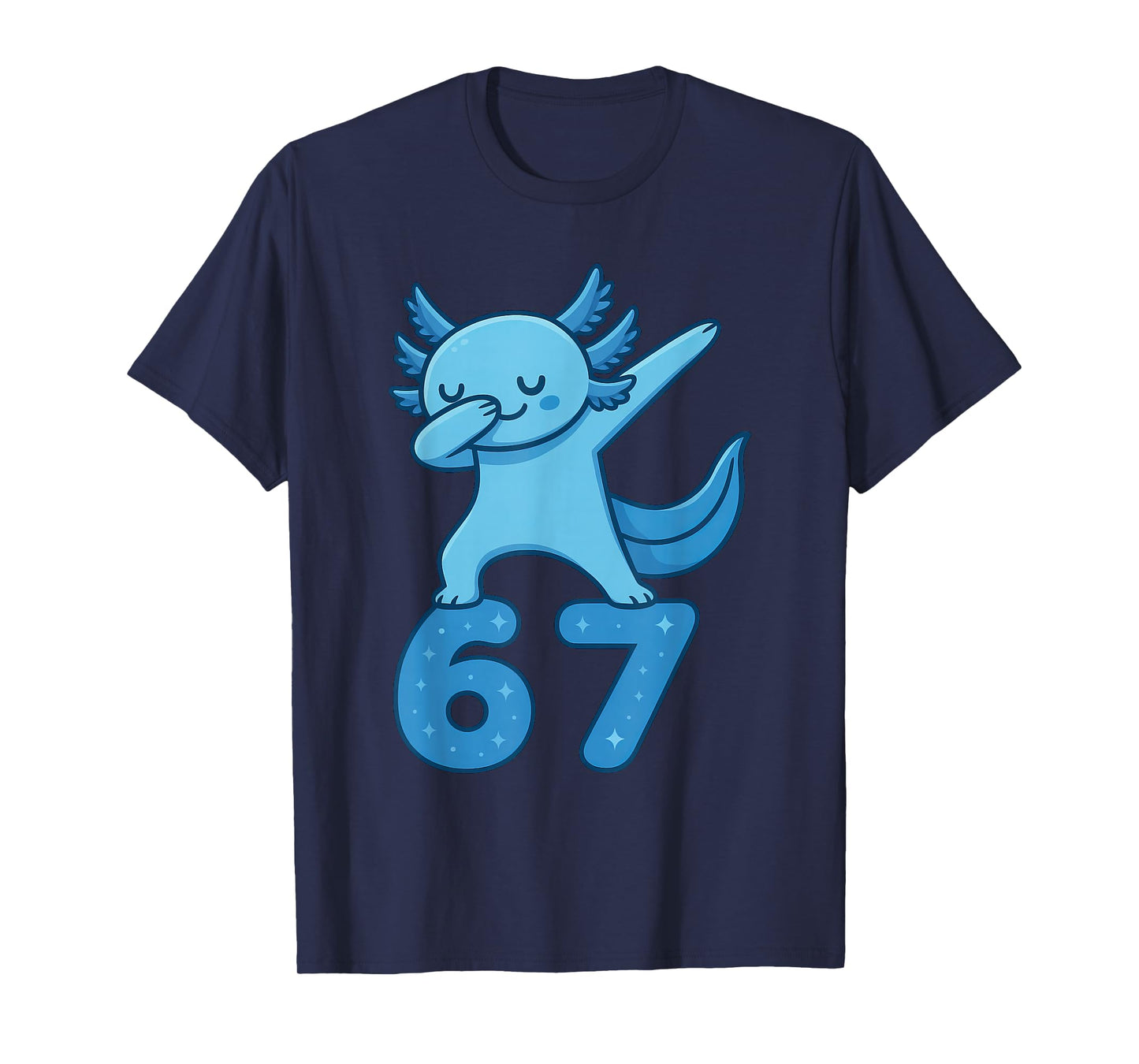 Axolotl Dabbing 67 Meme Six Seven Funny Gen Alpha T-Shirt