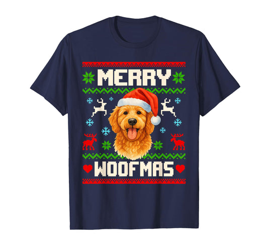 Goldendoodle Dog Christmas Ugly Sweater Pet Dog Lover Xmas T-Shirt