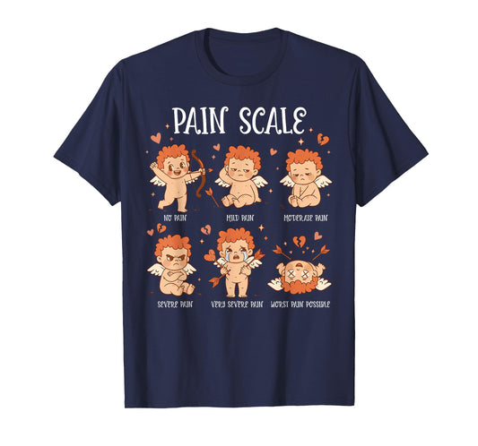 Pain Scale Cupid Pain Assessment Trauma Nurse Valentine Day T-Shirt