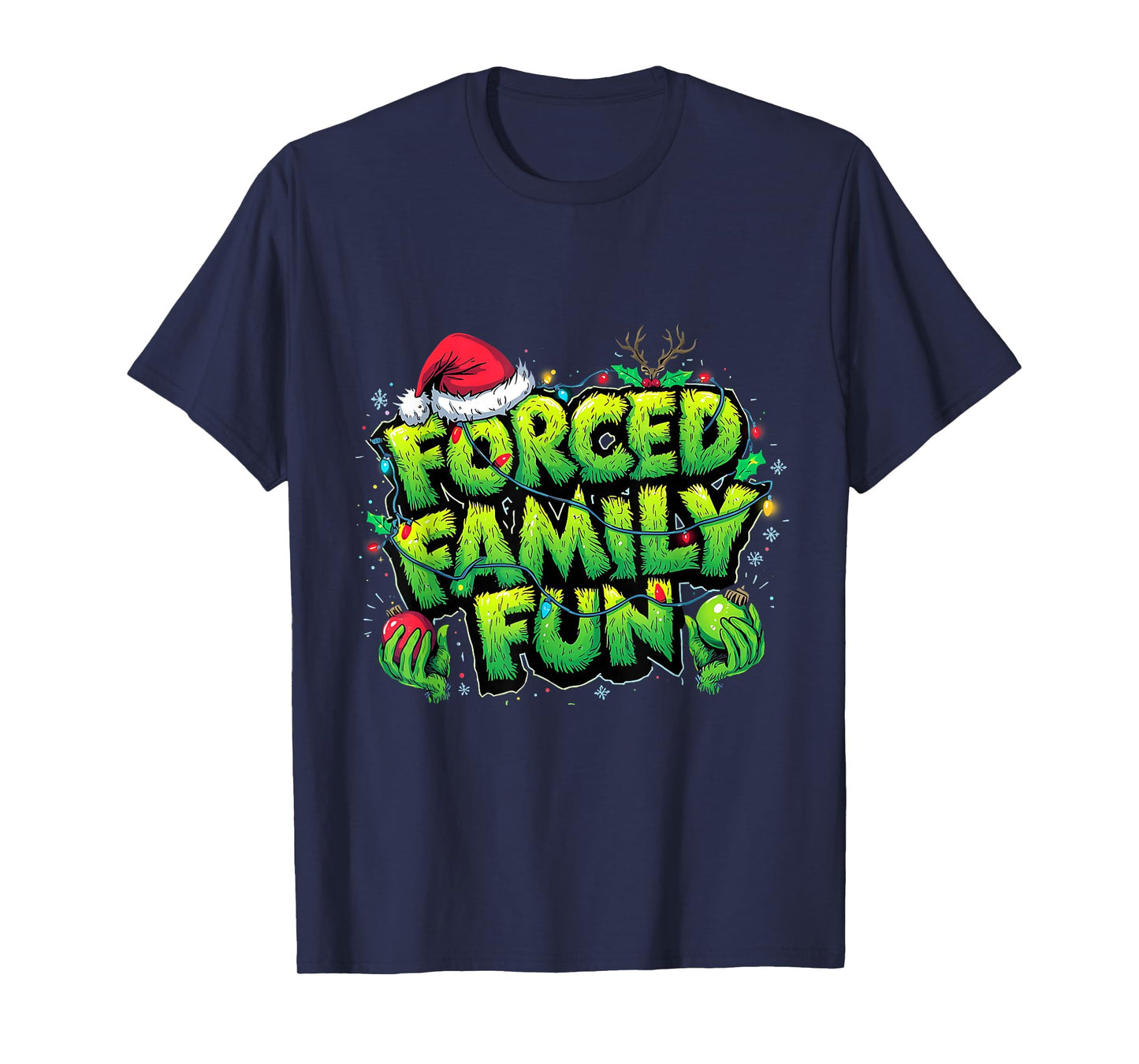 Forced Family Fun Funny Christmas Holiday Design T-Shirt