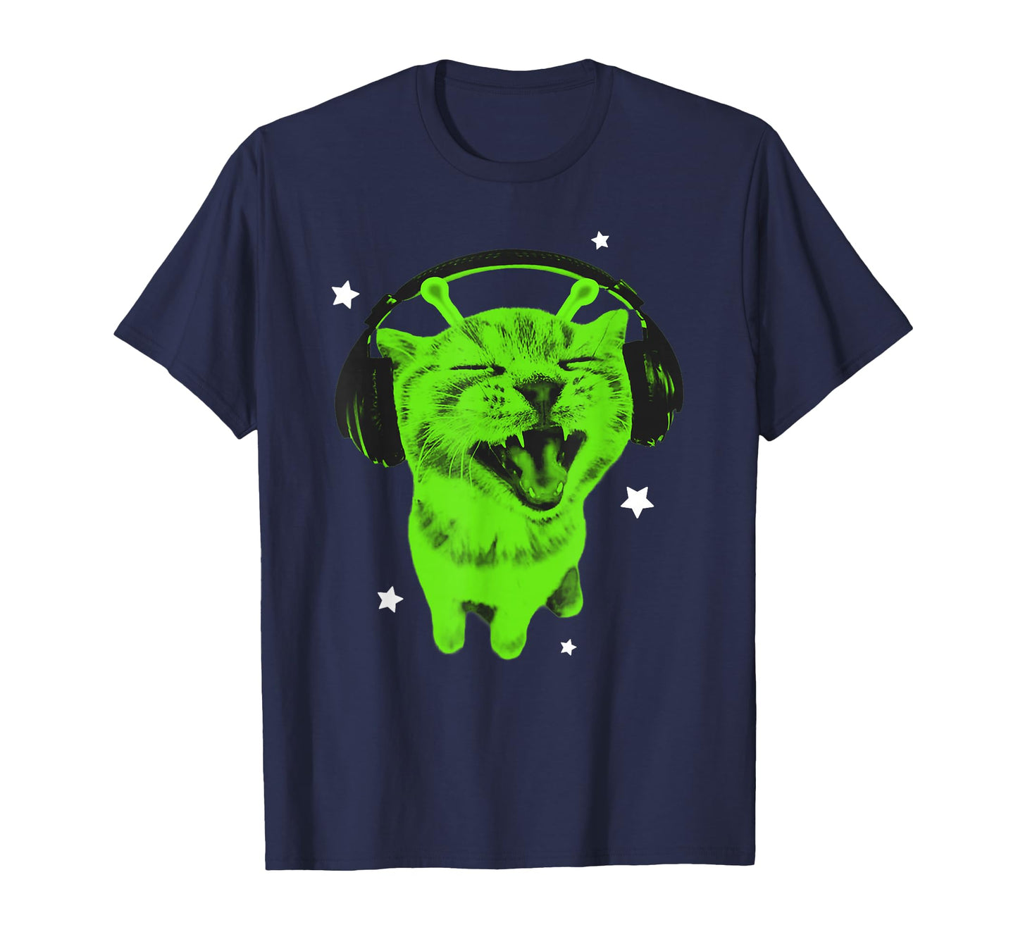 Funny Y2K Alien Cat Meme Retro Silly Cat Vintage Space Kitty T-Shirt