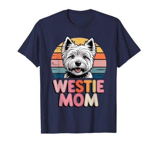 Retro Westie Mom West Highland White Terrier T-Shirt