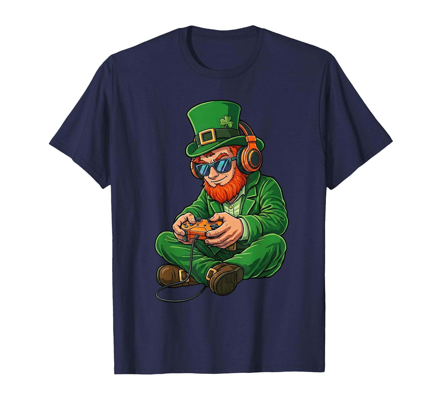 St Patricks Day Leprechaun Gamer Video Gaming Men Boys Kids T-Shirt