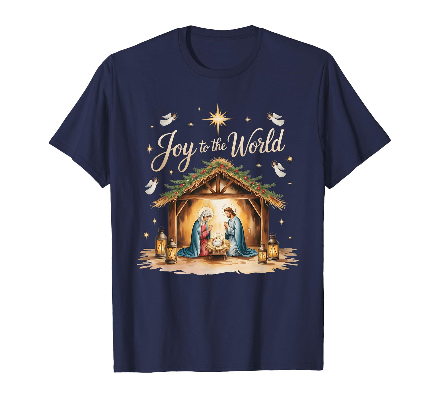 Christmas Nativity Christian Birth of Jesus Joy to The World T-Shirt