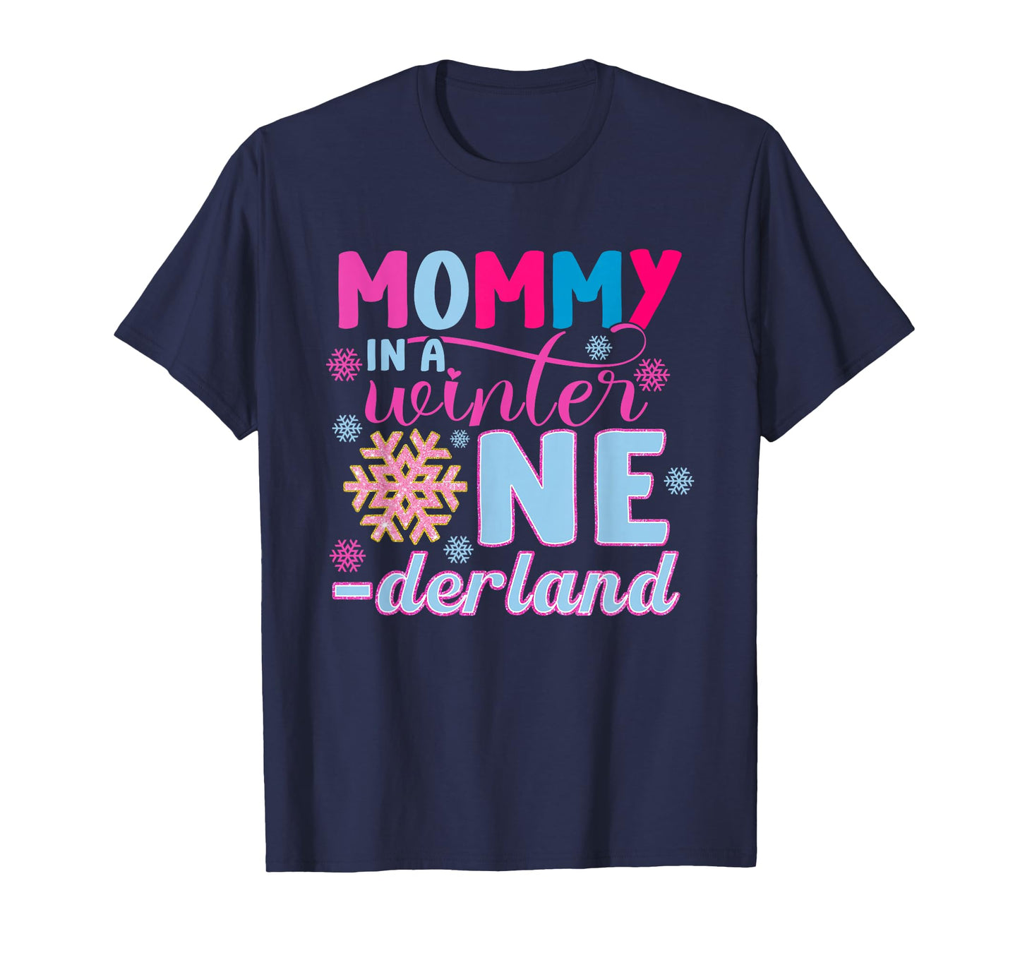 Mommy in A Winter Onederland Bday Girl Sweet Snowflake T-Shirt