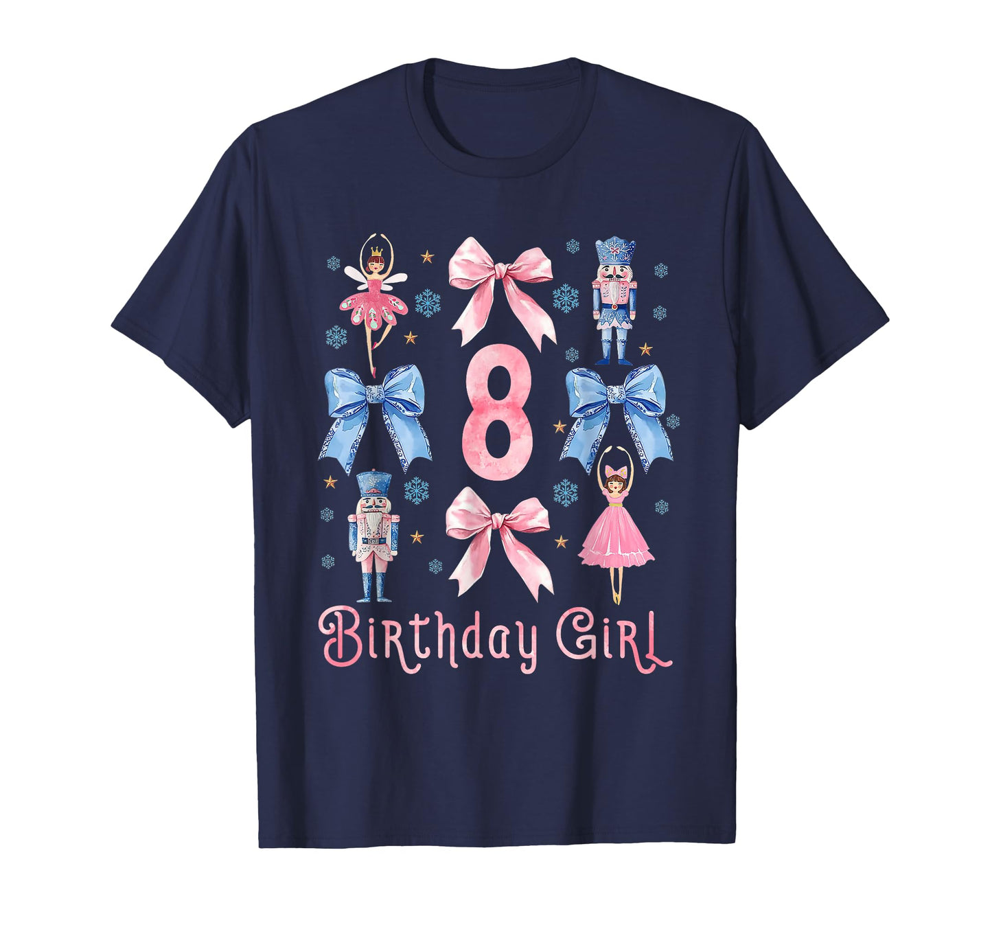 My 8th Birthday Coquette Bow 8 Years Old Nutcracker Ballet T-Shirt