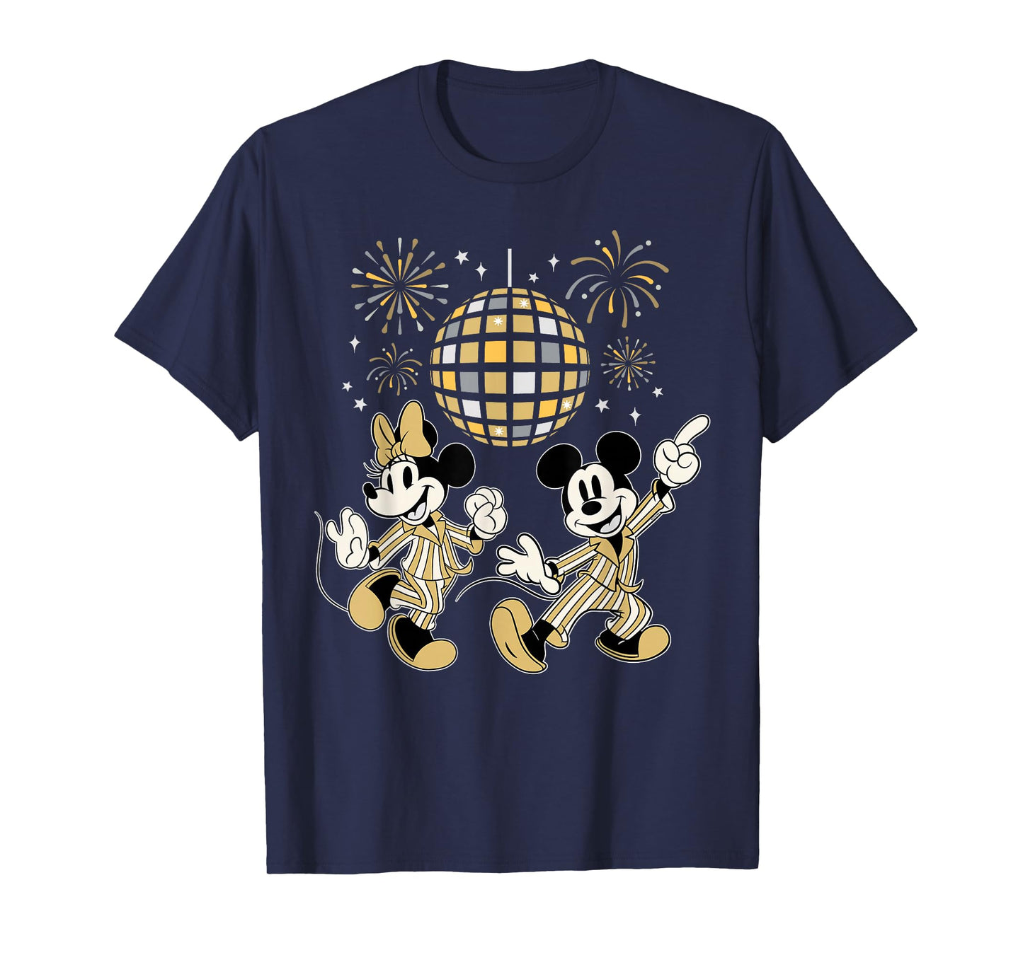 Disney Mickey & Minnie New Year's Eve Disco Pajama PJ Party T-Shirt