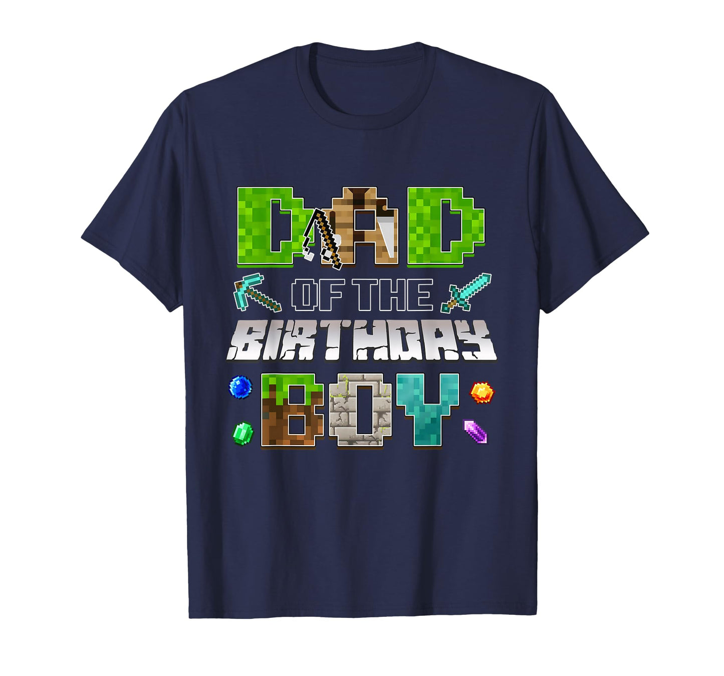 Dad of The Birthday Boy Funny Gaming Birthday Pixel Party T-Shirt
