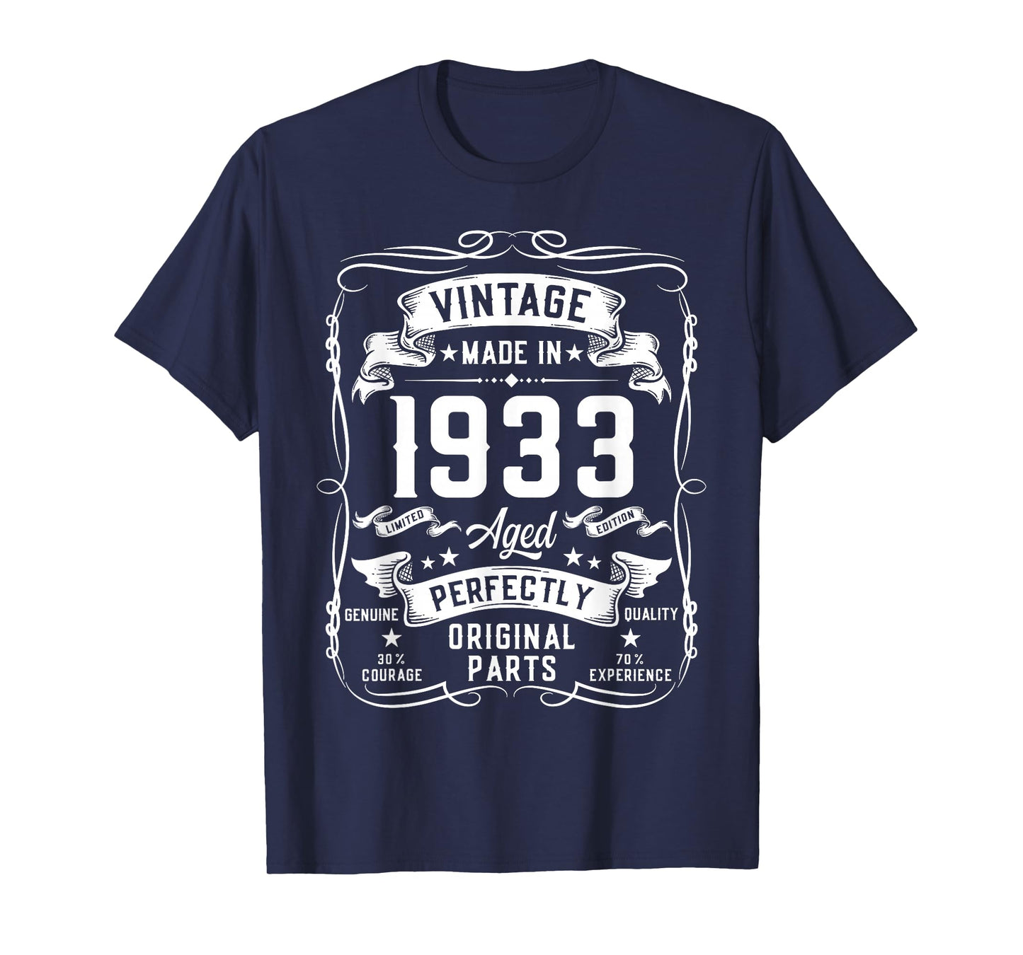 Vintage 1933 93yr 93rd Birthday Gifts for Men 93 Years Old T-Shirt