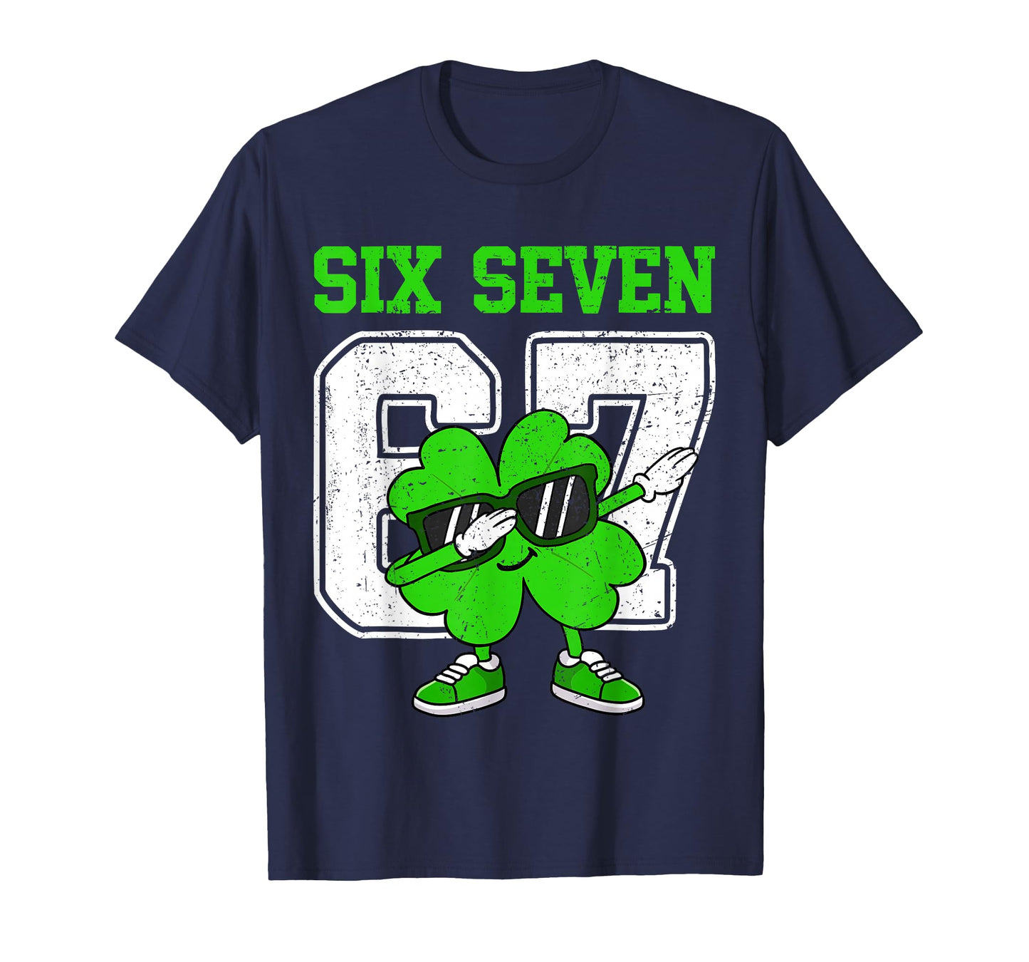 Boys St Patricks Day Dabbing Shamrock Clover 67 Six Seven T-Shirt