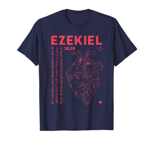 Vintage Ezekiel 36-26 Heart of Flesh Bible Verse Christian T-Shirt