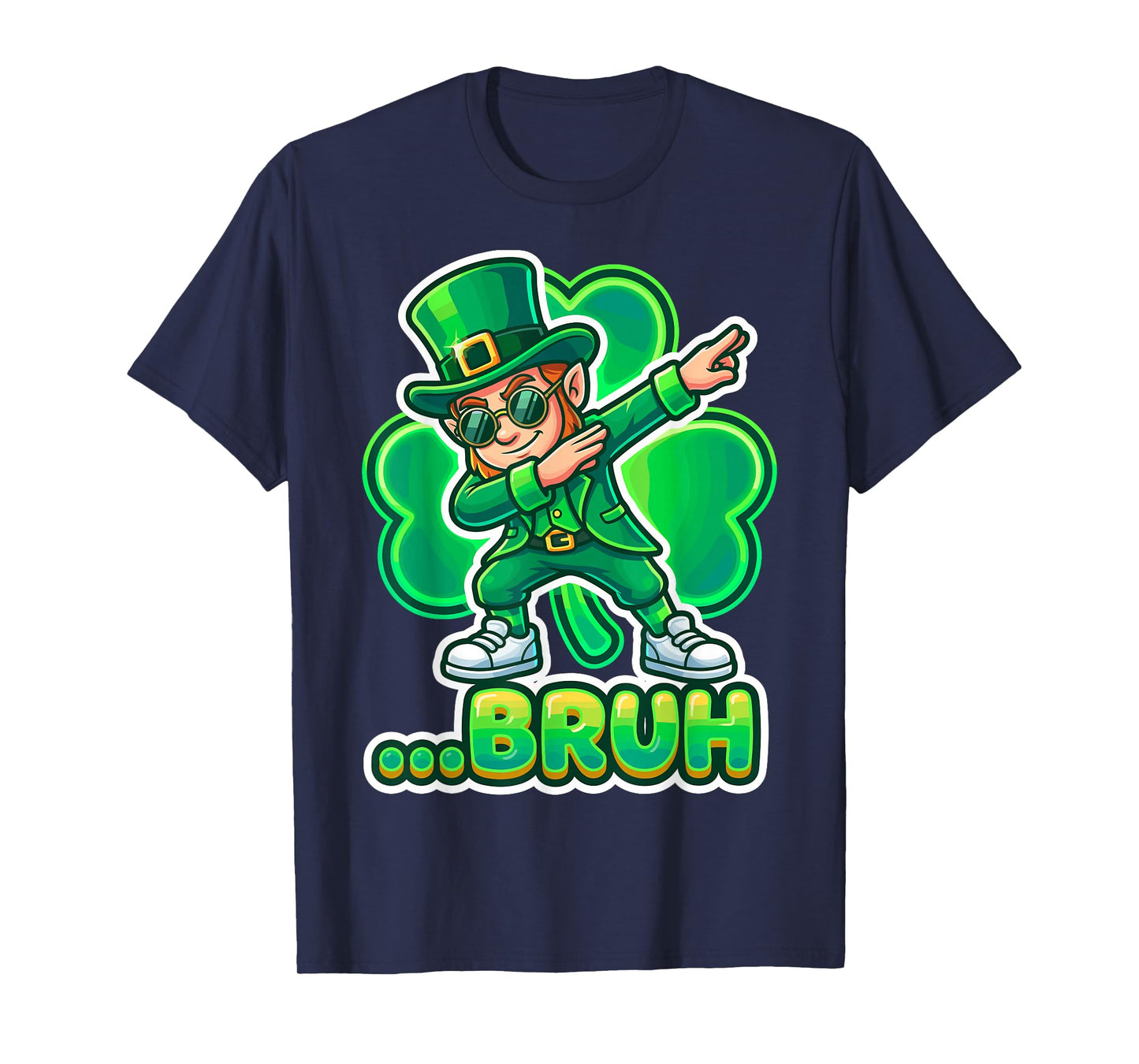 Funny St.Patrick's Day Bruh Leprechaun Dabbing Dab Shamrock T-Shirt