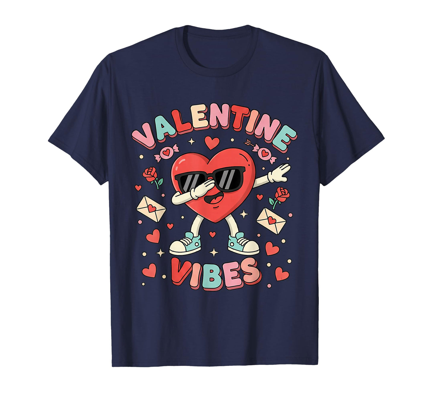 Funny Boys Valentines Dabbing Heart Teen Kid Girls Men Women T-Shirt