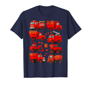 Valentines Day Construction Trucks Funny Trucks Valentines T-Shirt