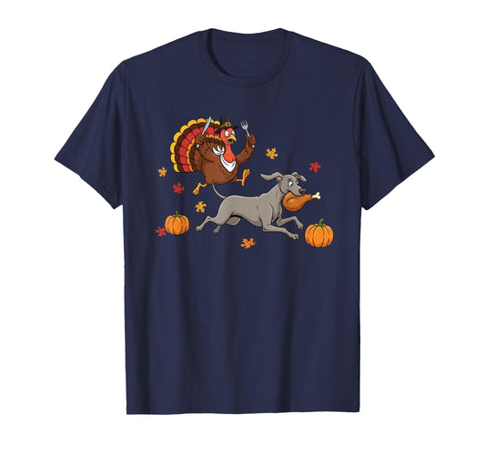 Funny Weimaraner Turkey Autumn Thanksgiving Womens Mens Kids T-Shirt