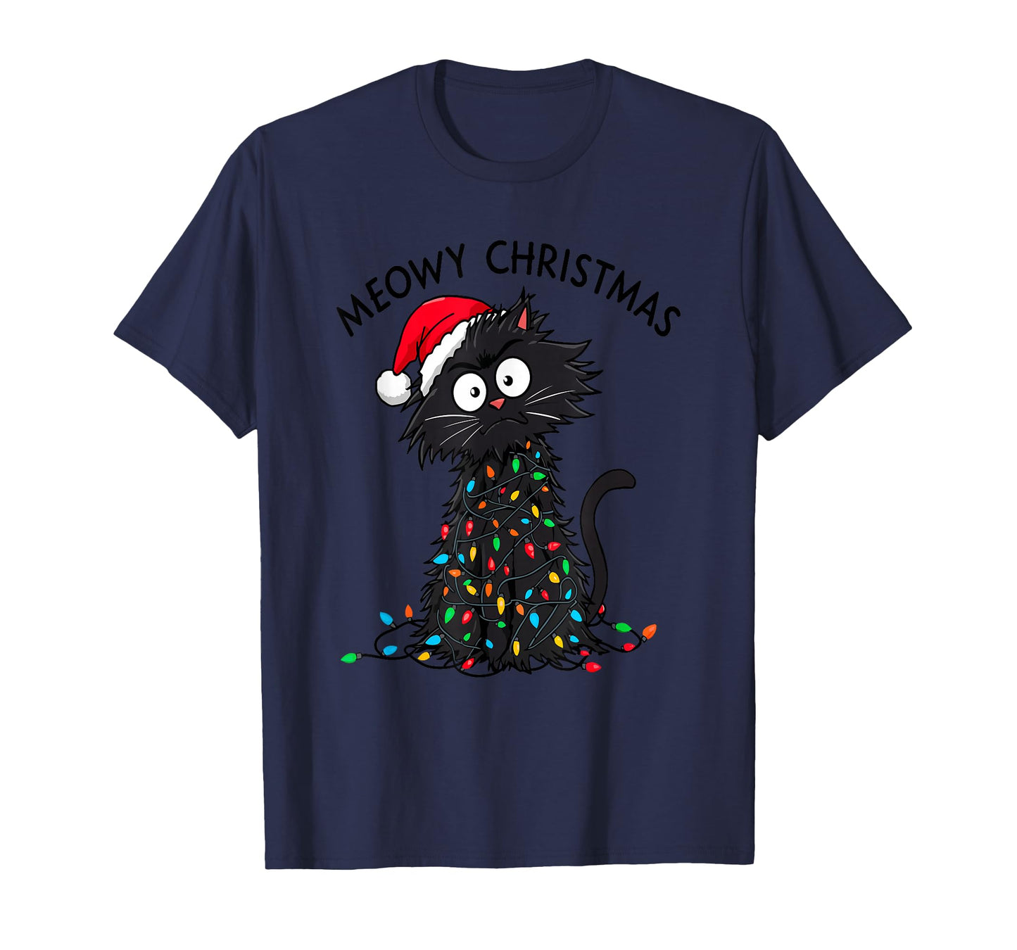 Meowy Christmas - Merry Fluffmas - Cats Christmas T-Shirt