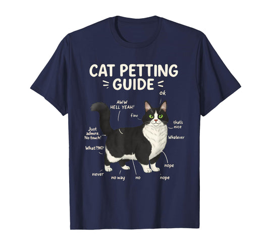 Munchkin Cat Petting Guide Funny Cat Lover T-Shirt