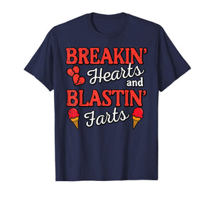 Valentines Day Breakin Hearts Blastin Farts Boys Kids Men T-Shirt