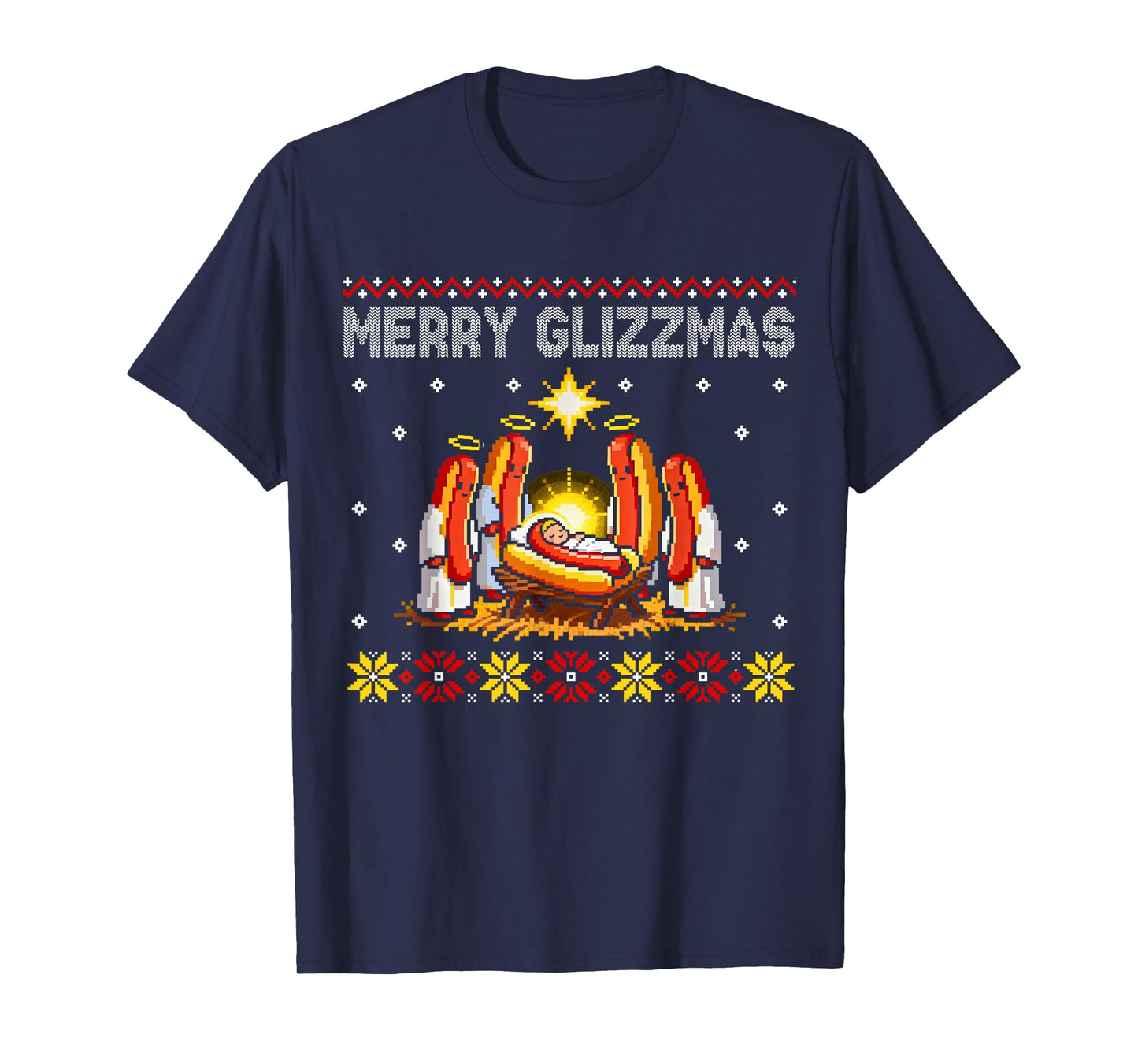 Merry Glizzmas Ugly Christmas Sweater Hot Dogs Xmas Family T-Shirt