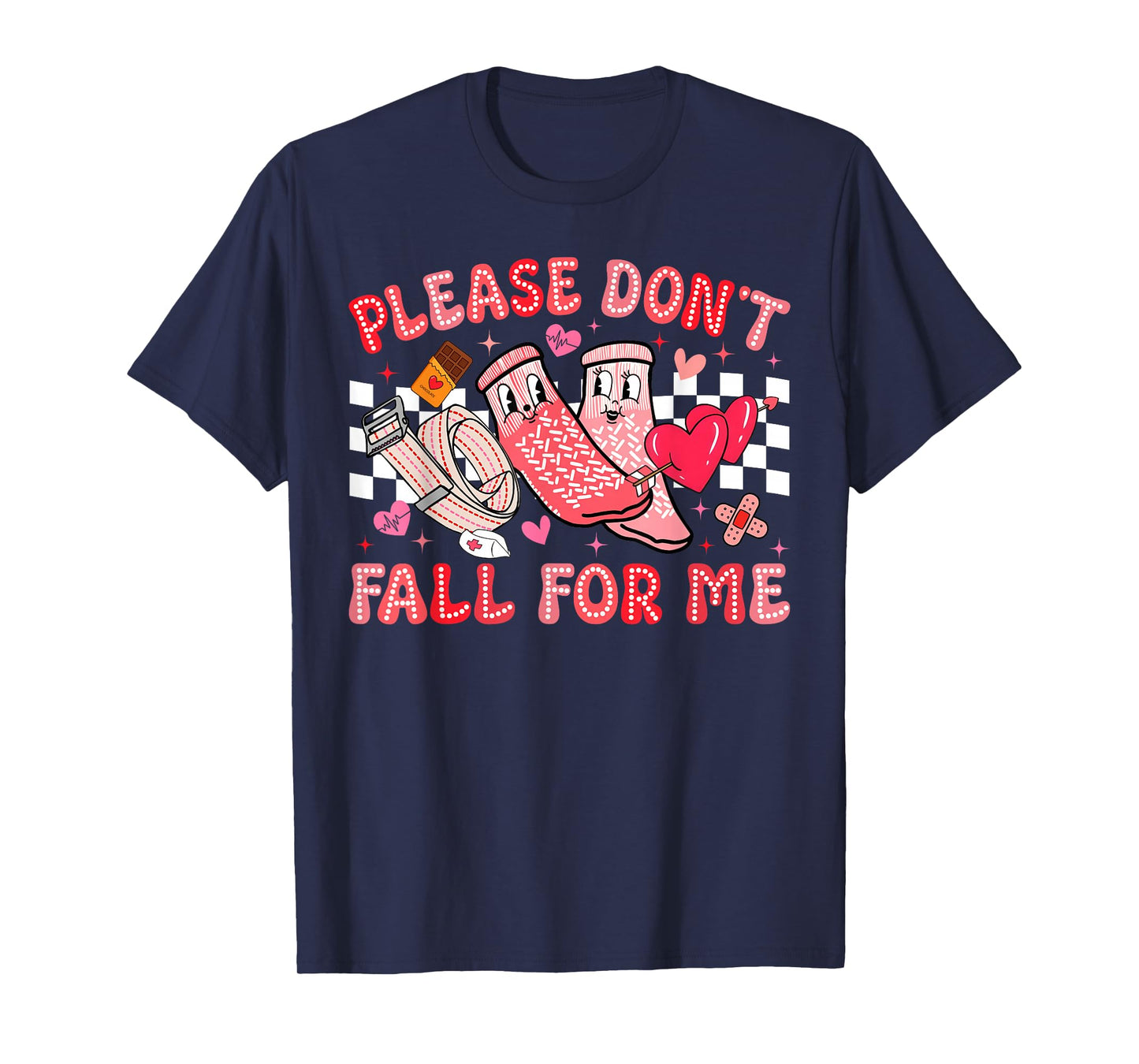Funny Valentine Nurse Please Don't Fall for Me RN PCT CNA T-Shirt