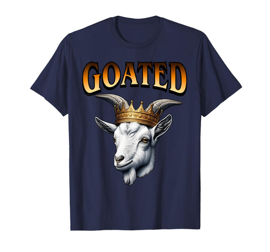 Goat Crown GOATED - Funny Genz Gen Alpha Slang Teen Kid Meme T-Shirt