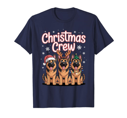 Christmas Crew Xmas GSD Dog Funny Christmas German Shepherd T-Shirt