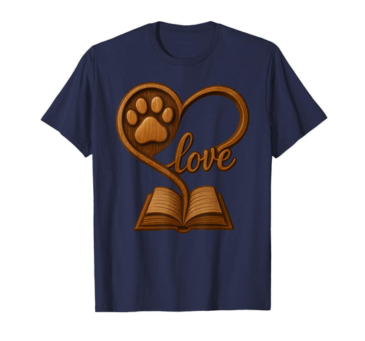 Girl Who Loves Dogs & Books Heart Dog Lover Reader Reeding T-Shirt