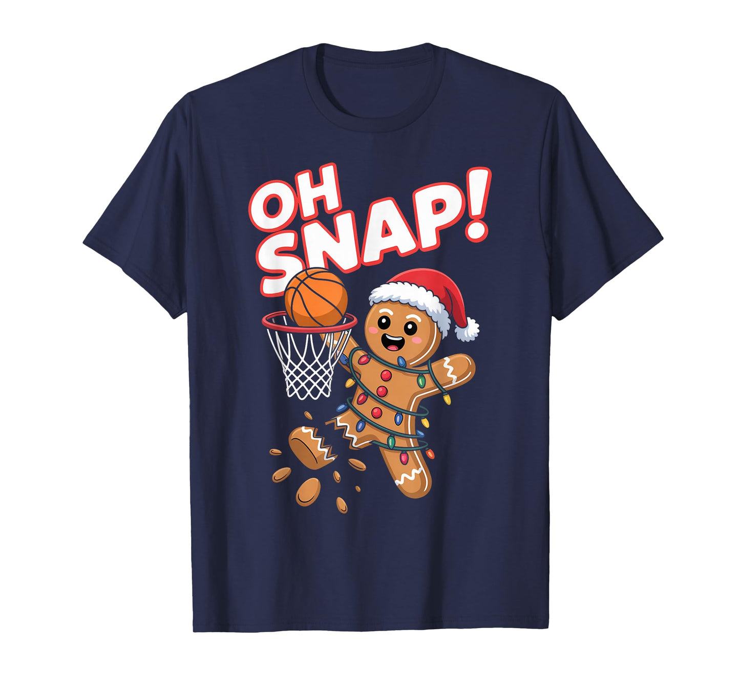 Oh Snap! Gingerbread Man Funny Xmas Basketball T-Shirt