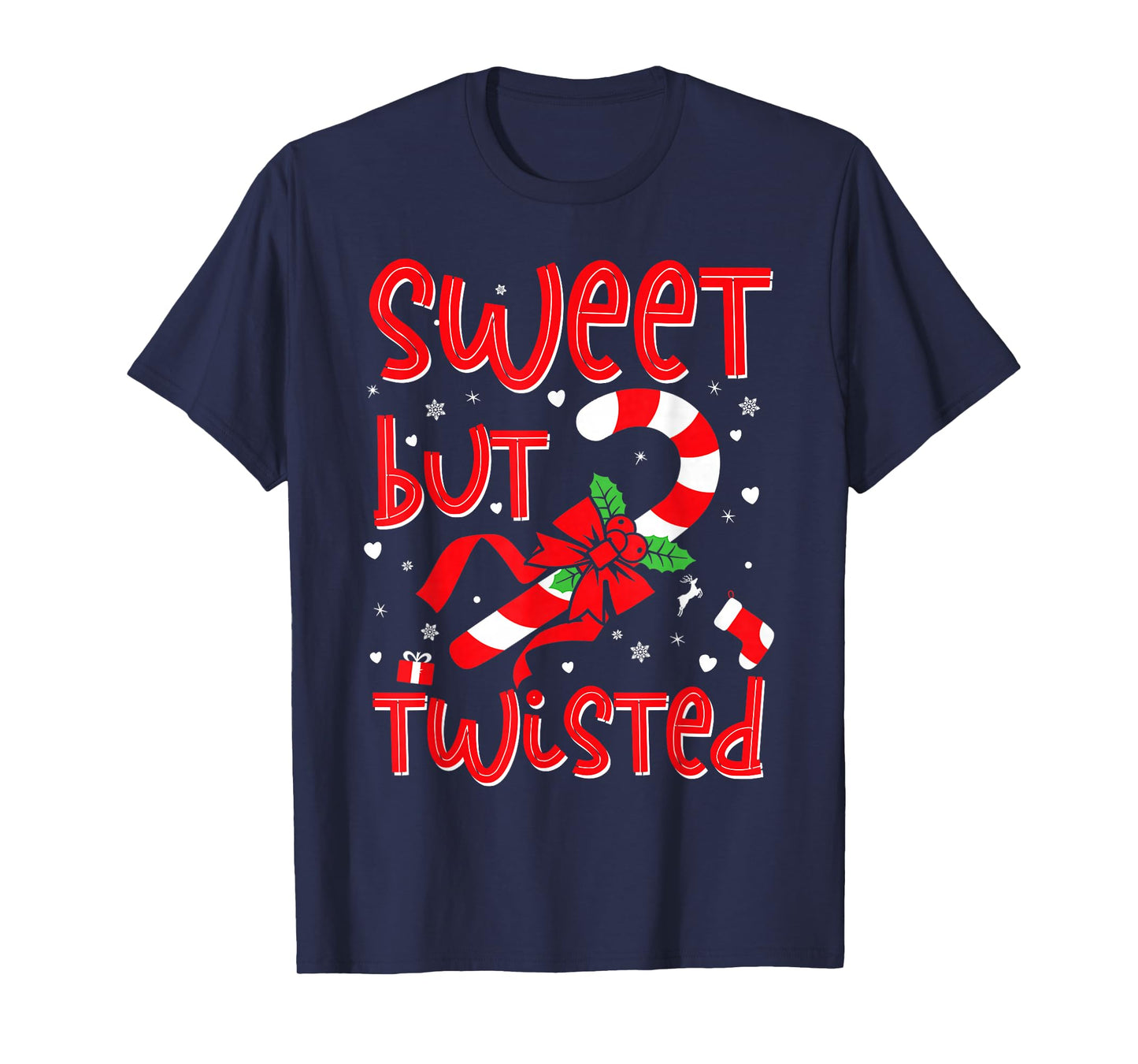 Christmas Candy Cane Heart Holiday Family Matching Pajama T-Shirt