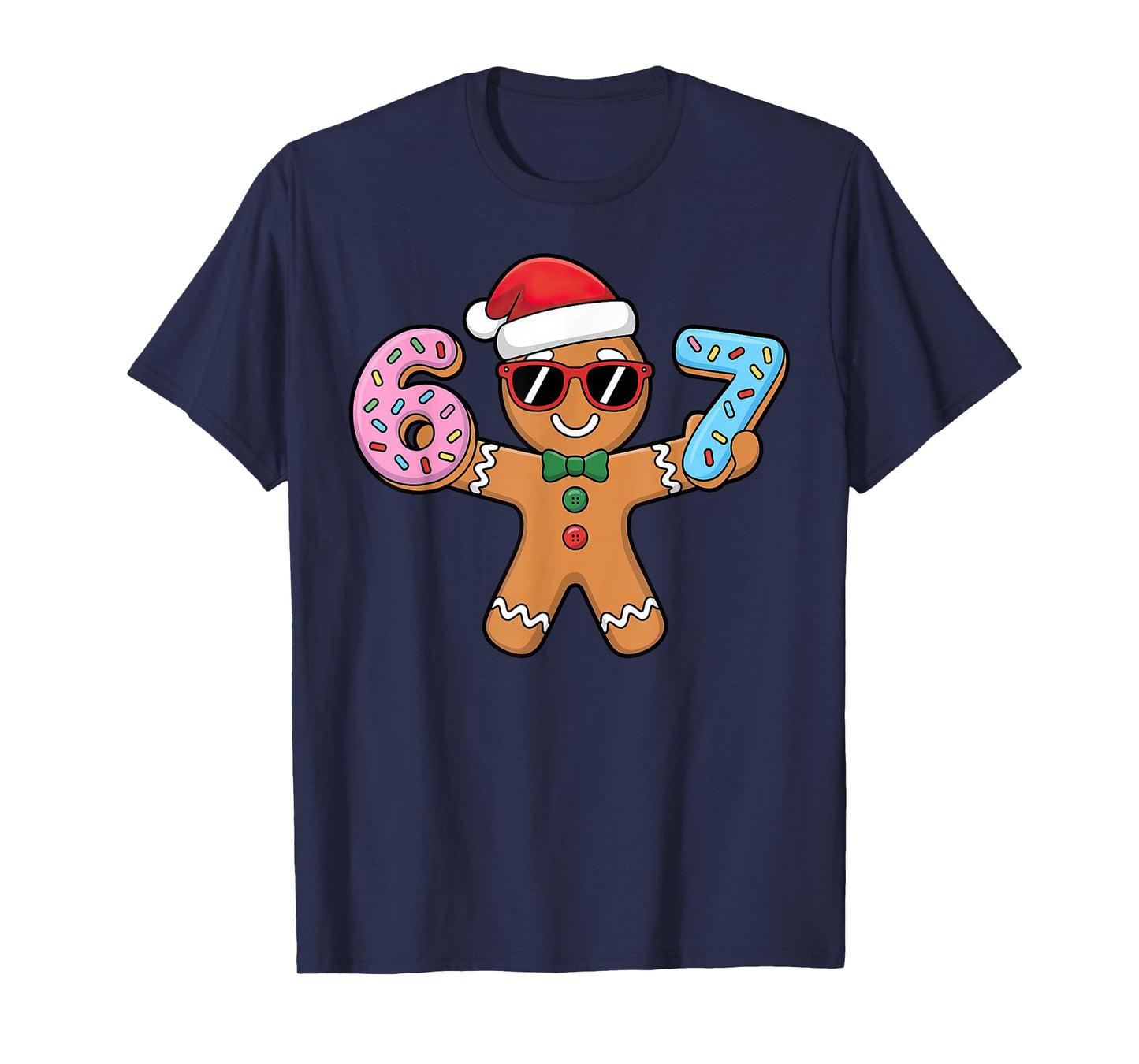 Gingerbread Six Seven 67 Ice Cream Drip Christmas T-Shirt
