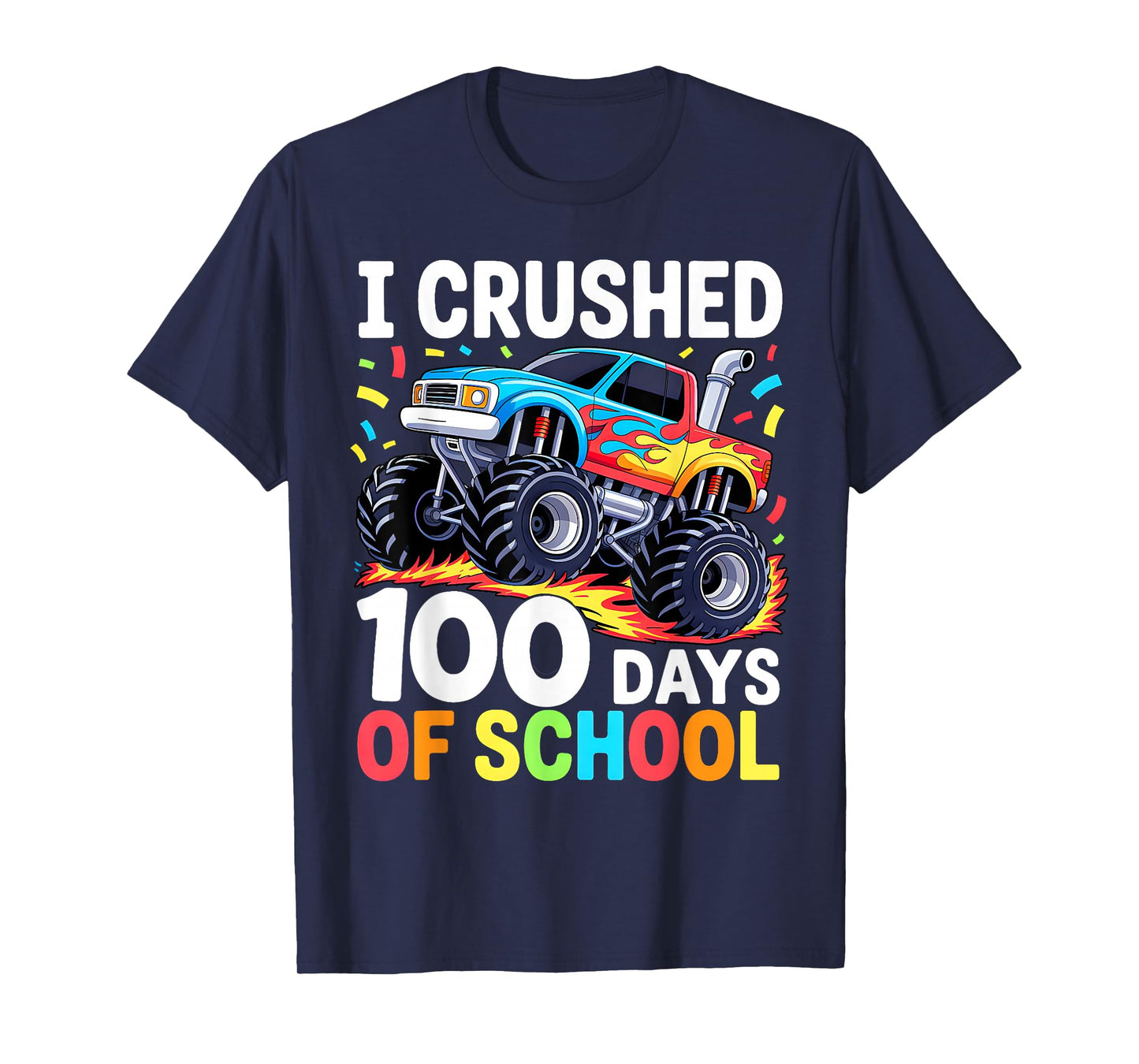 100 Days of School Monster Truck 100th Day of School Boys T-Shirt