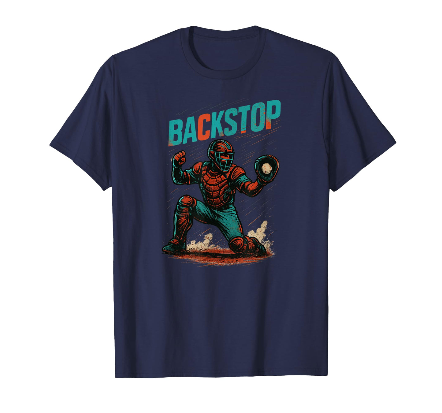 Backstop Catcher Baseball Graphic T-Shirt