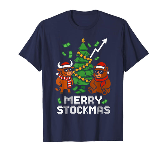 Investor Christmas Men Women Kids Funny Stock Market T-Shirt