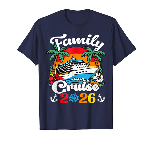 Family Cruise 2026 Vacation Sunset Tropical Trip Kids Boys T-Shirt