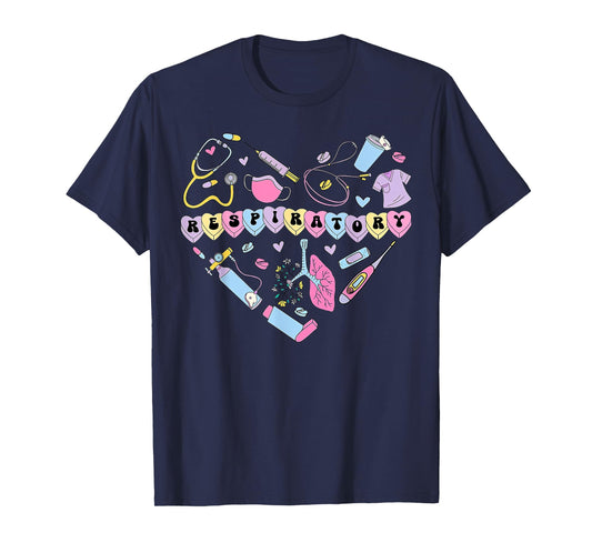 Respiratory Therapist Heart Valentines RT Nurse Pulmonology T-Shirt