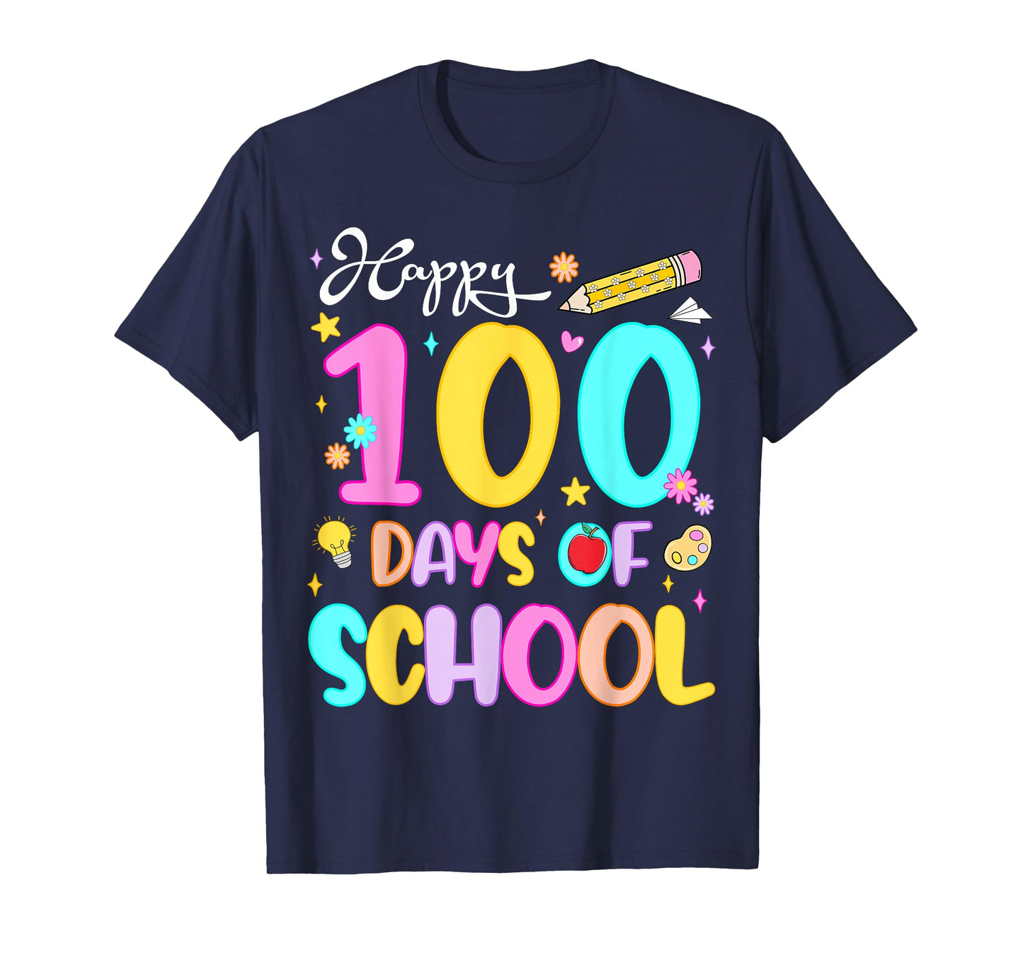 Happy 100 Days of School Preppy 100th Day of School Girls T-Shirt