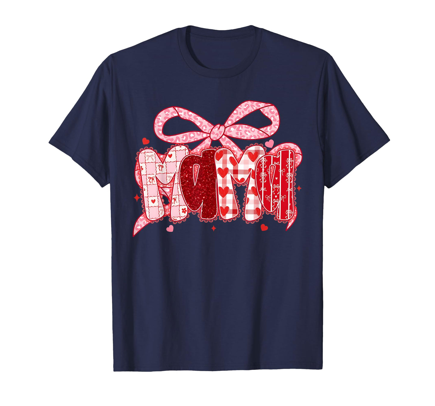 Valentine Mama Coquette Pink Bow Floral Mom Women Girl T-Shirt