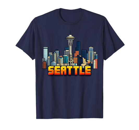 Seattle 8-Bit Retro Video Arcade Gamer Style Gaming 80s T-Shirt