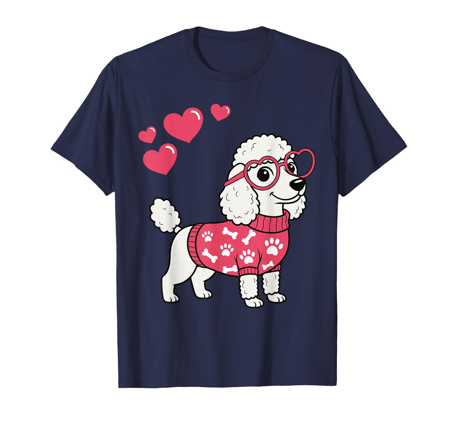 Poodle Dog Love for Women Cute Poodle Valentine T-Shirt