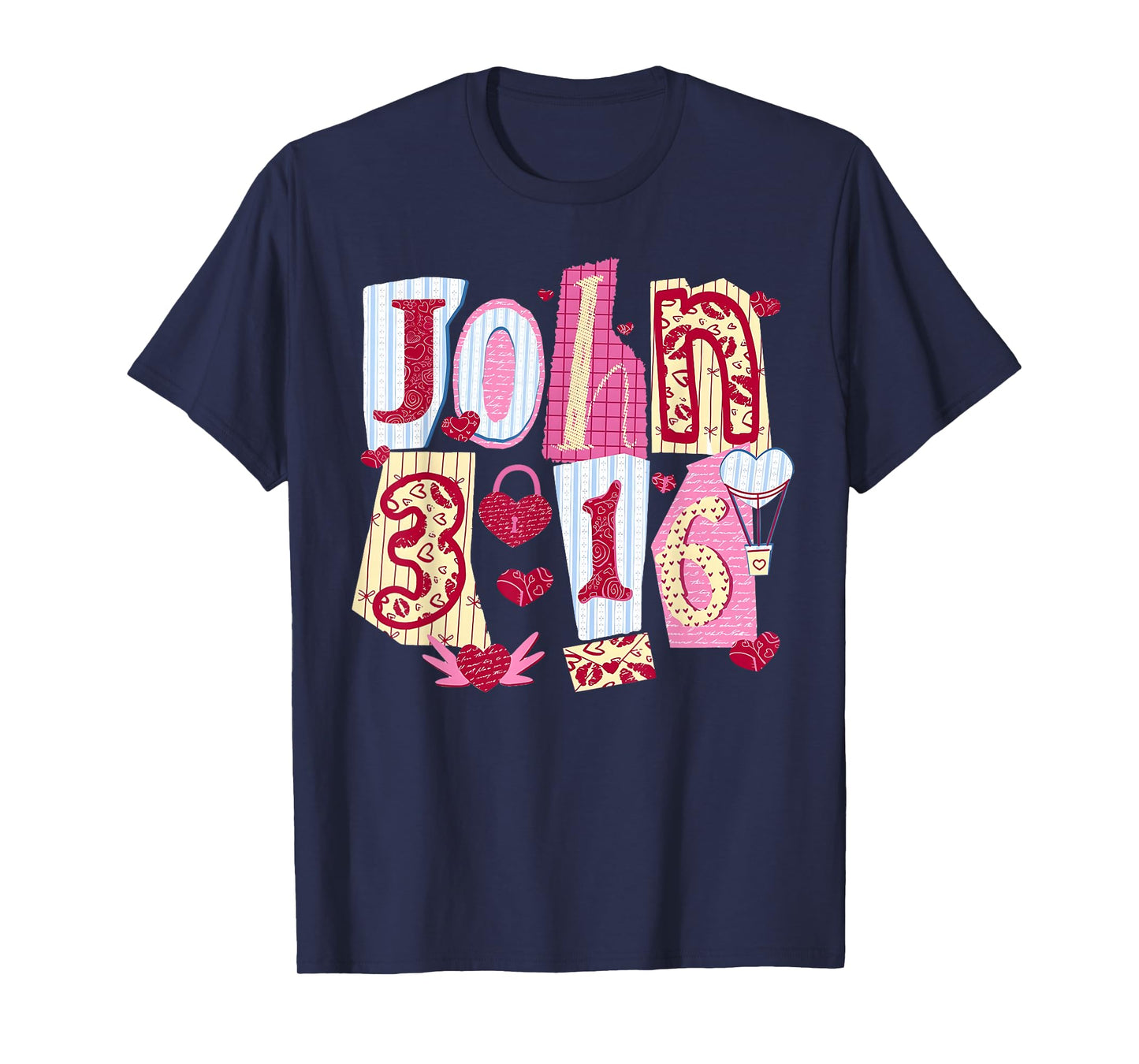 Valentine John 3:16 Loved Coquette Hearts Christian T-Shirt