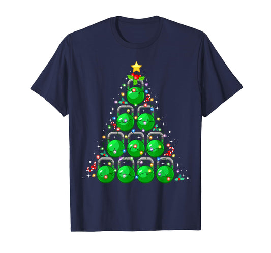 Christmas Tree Kettlebell Xmas Gym Workout Fitness Exercise T-Shirt