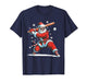 Santa Playing Baseball Christmas Candy Cane Fun Xmas Holiday T-Shirt