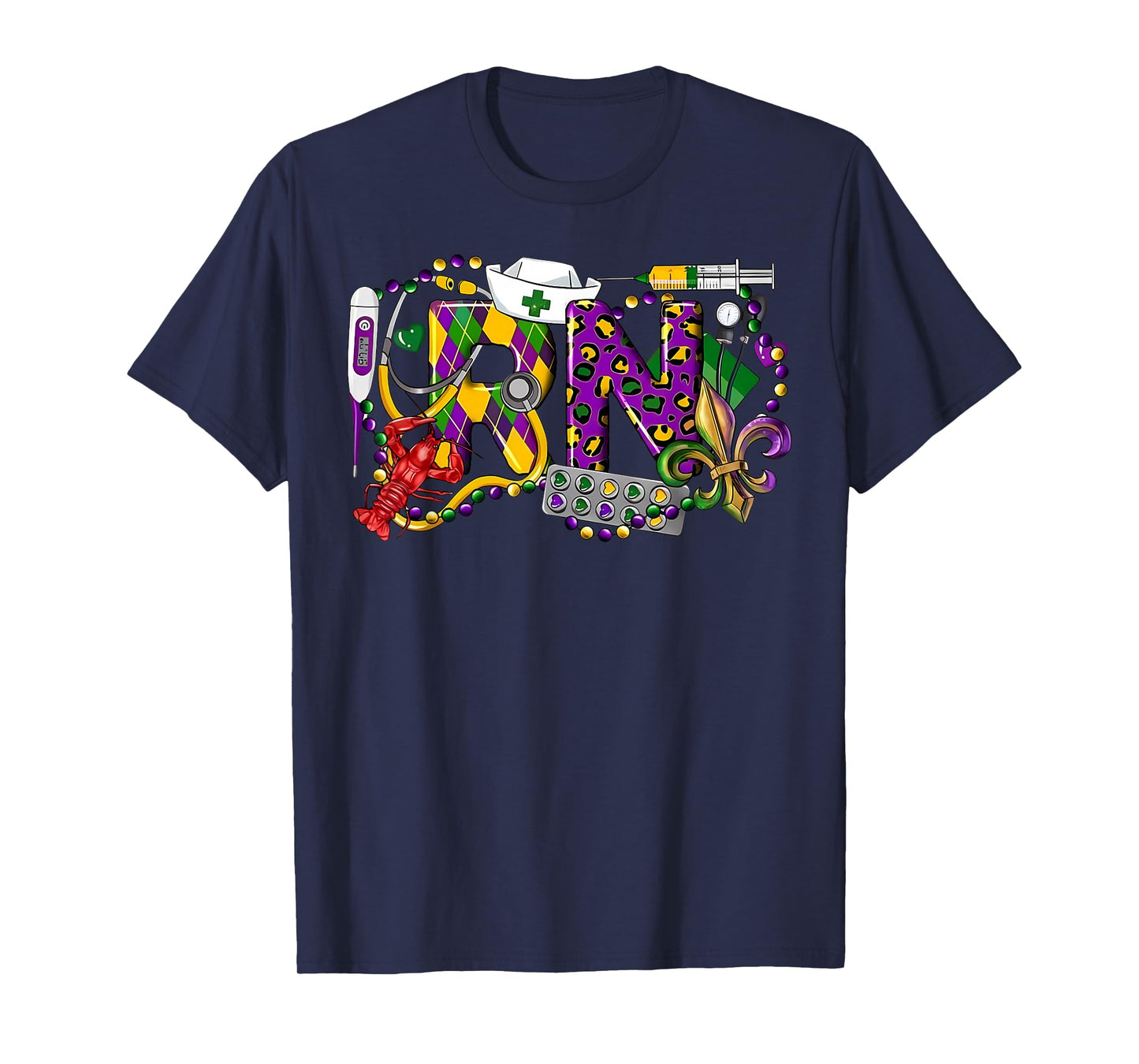 Mardi Gras RN Nurse New Orleans Nursing Festival Party T-Shirt