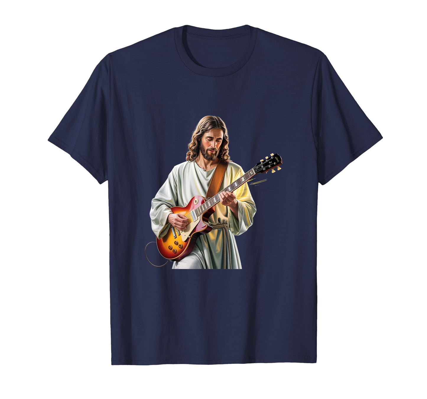 Jesus Rocks with Guitar - Funny Christian Rocks Church T-Shirt