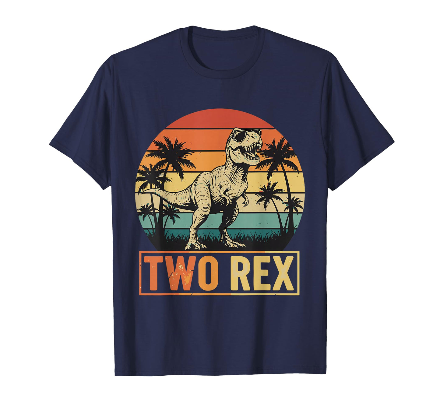 Funny Kids Two Rex Dinosaur Birthday 2 Year Old Boy T-Shirt