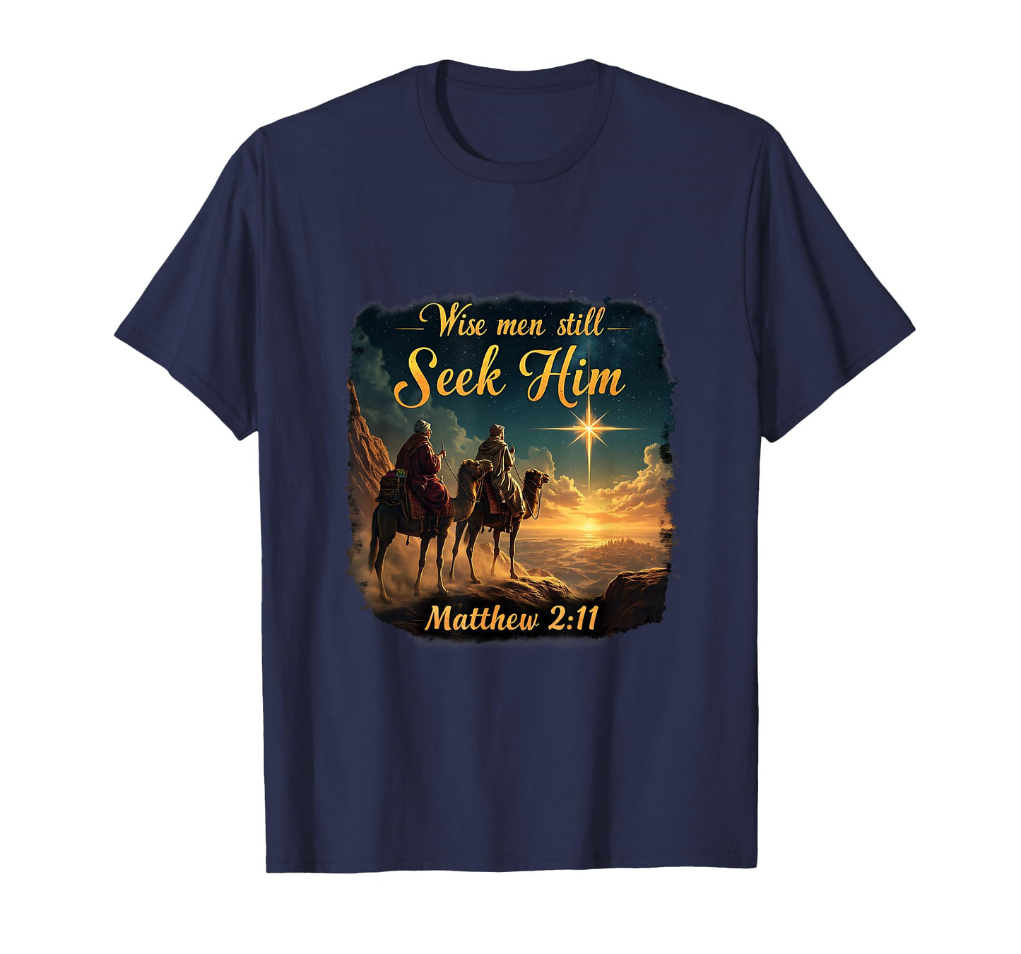 Vintage Wise Men Still Seek Him Jesus 3 Kings Christmas T-Shirt