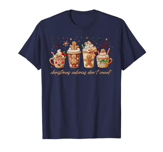 Christmas Colories Don't Count Gingerbread Men Hot Cocoa T-Shirt