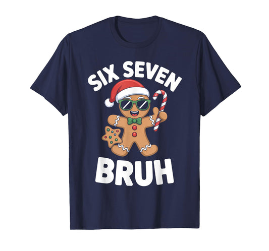 67 Meme Christmas Gingerbread Funny Six Seven Kids Boys Bruh T-Shirt