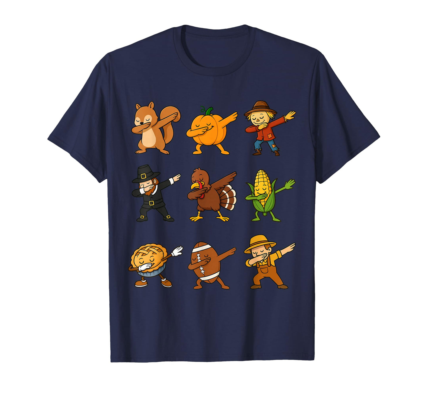 Dabbing Funny Thanksgiving Squad Turkey Pilgrim Boys Kids T-Shirt